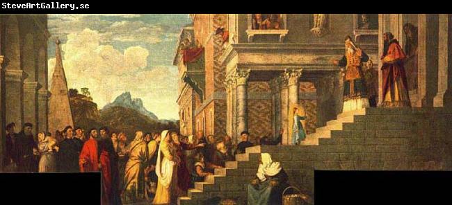 TIZIANO Vecellio Presentation of the Virgin at the Temple